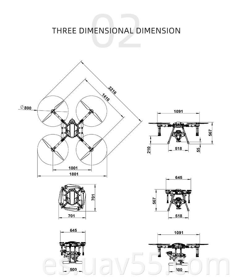 10L Quadcopter Agriculture Sprayer Drone Frame